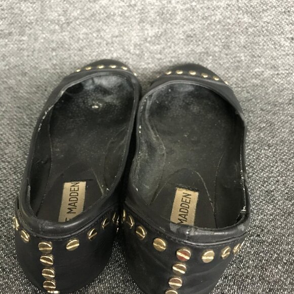Steve Madden SLOAAN Women's Size 6.5 M Black Gold Studded Slip On Ballet Flats - Picture 8 of 9